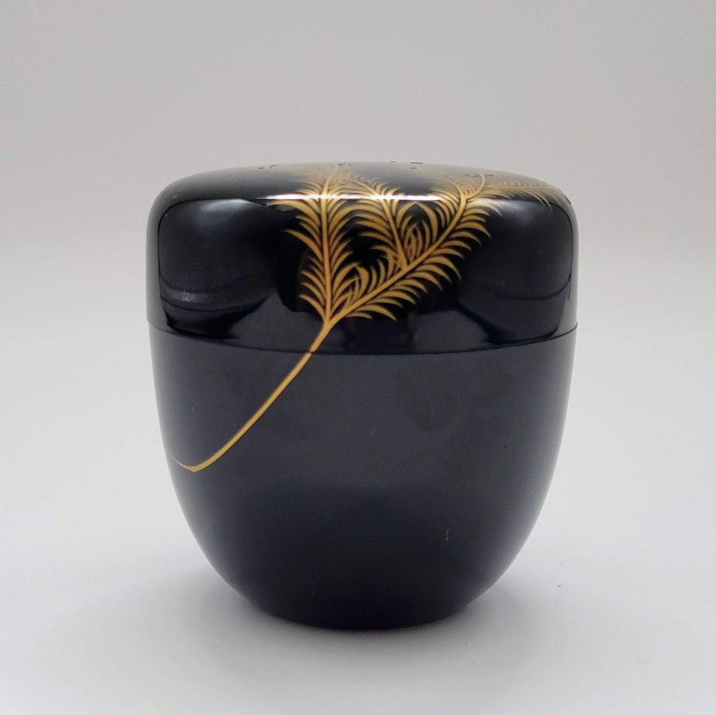 boîte à thé japonaise vintage Yanagi 花鳥画 motif saule maki-e Shunpō
