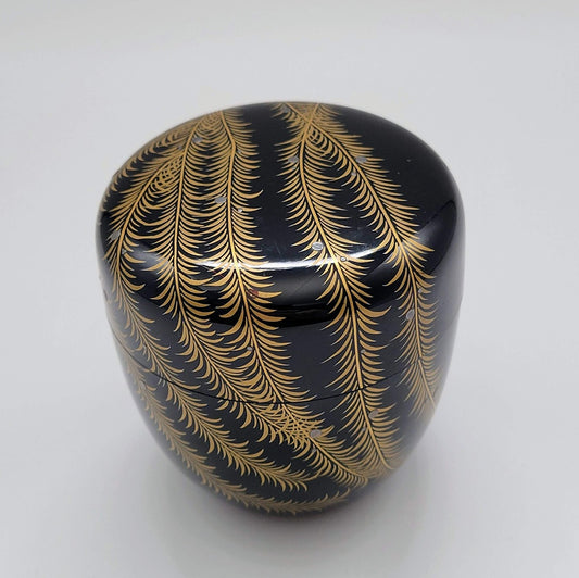 boîte à thé japonaise vintage Yanagi 花鳥画 motif saule maki-e Shunpō